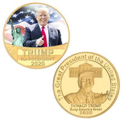 China China creative souvenirs gilded commemorative trump coins exquisite coin collection gifts for sale