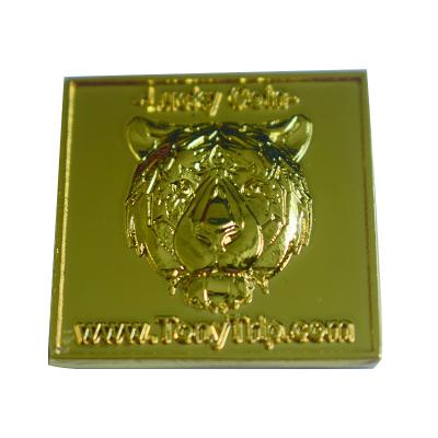 China Customized Cheap Wholesale China Square Metal Game Coins Logo Gold Metal Game Coin for sale