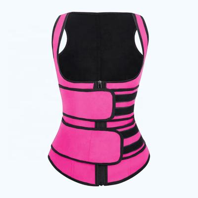 China Plus Size Neoprene Double Waistband Women Breathable Sports Body Shaper Sweat Waist Trainer Vest for sale