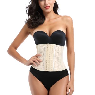 China Antibacterial High Quality Latex 9 Steel Bones Women Body Shaper Corset Waist Trainer for sale