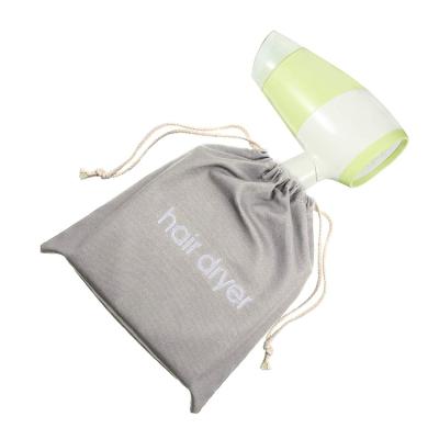 China Custom Household Canvas Hotel Travel Drawstring Hair Dryer Bag with Logo Embroidery for sale