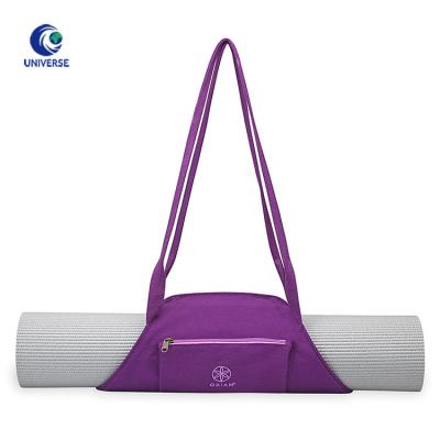 China Yoga Packing Mat… Stylish Cotton Canvas Sport Yoga Foam Roller Mat Carrying Bag With Shoulder Strap for sale