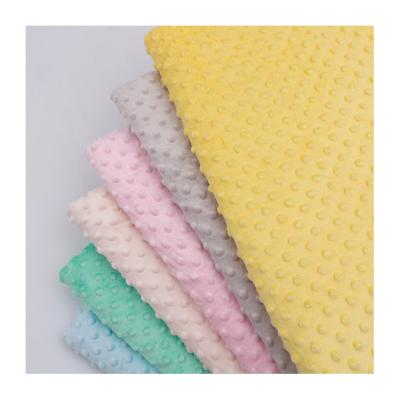 China China supplier breathable 100% polyester knitted embossed super soft minky dot fabric for baby blanket for sale