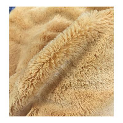 China Anti Static Long Pile Faux Fur Fabric , PV Plush Fabric Polyester Knitted Fabric for sale