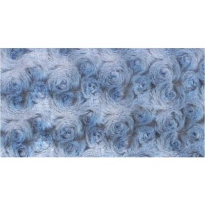 China Hometextile Tear-Resistant Knitted 100% Long Pile Rose Flower Pattern Swirl Embossed Polyester PV Plush Fabric for sale