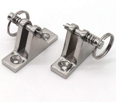 China 2 Pack Bimini Head Durable Heavy Duty 316SS 90 Degree Deck Hinge With Removable Pin And Ring for sale