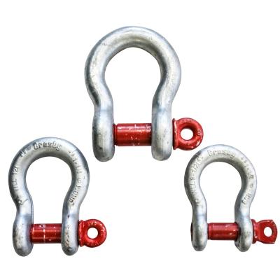 China Heavy Industry 4x 5/8 7000lbs 3.25TON Elevator Tow Bow Shackle D-ring w3/4 Clevis Screw Pin for sale