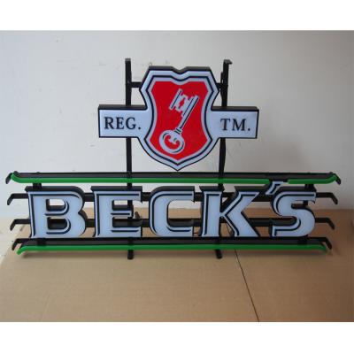 China Factory Wholesale Acrylic and Metal Neon Signs Light Up Frame Advertising Display Rack Customized 75*42*2cm for sale