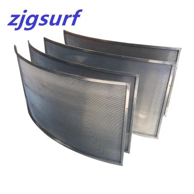 China Hotels 0.2 0.5 1 3 5mm Slot Space SS304 Wedge Wire Water Coanda Screen Static Fish Pond Screens for sale