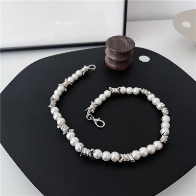 China Hip-hop punk style street bead necklace niche wind pungent dark clavicle chain for men and women for sale