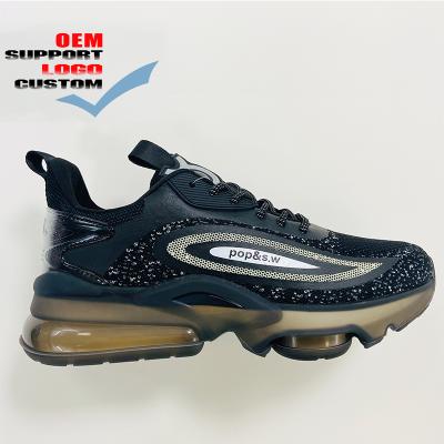 China Custom Fashion Trend Add Logo Breathable Running Shoes Fluorescent Shoes Air Cushion Sports Shoes for sale