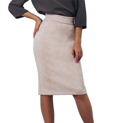 China High Waisted Solid Color Bodycon Skirt 2022 Hot Sale Women Office Anti-Static Pencil Skirt Knee-Length Skirt for sale