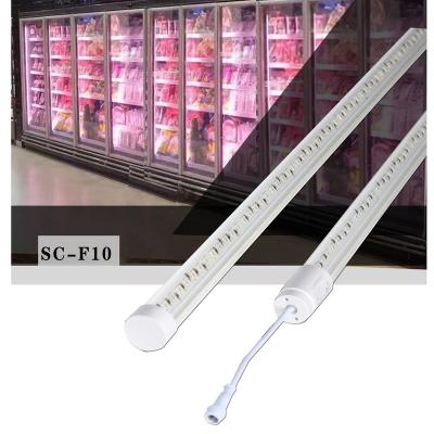 China Professional Supermarket Led Three Light Primary Colors 8W Led Cool Light Cabinet LED T8 Meat Fridge Linkable Lamp for sale