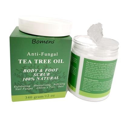 China Exfoliator Foot Scrub Salt Body Cream Exfoliating Softening Fungus Odor Removing Tea Tree Essential Oil for sale