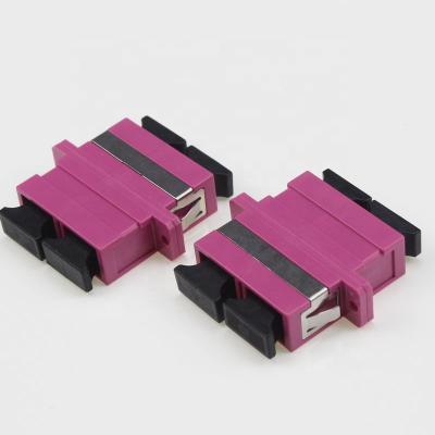 China Fuchsia FTTH FTTB FTTX network good prices flange fiber coupler om4 fiber SC PC adapter fuchsia for sale