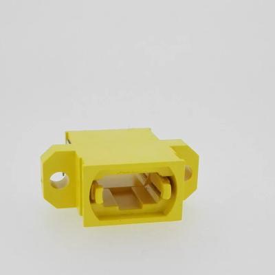 China FTTH FTTB FTTX Network Clamp Coupler Simplex Black , Yellow MPO Fiber Optic Adapter for sale