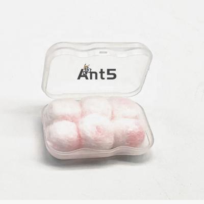 China ANT5PPE Pink Cotton Wax Ear Plugs Reusable Sleep Use Noise Reduction For Hearing Protection for sale