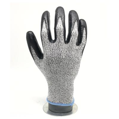 China ANT5ppe OEM Brands Working Nitrile Coated Cut Resistant HPPE Gloves For Hand Protection for sale