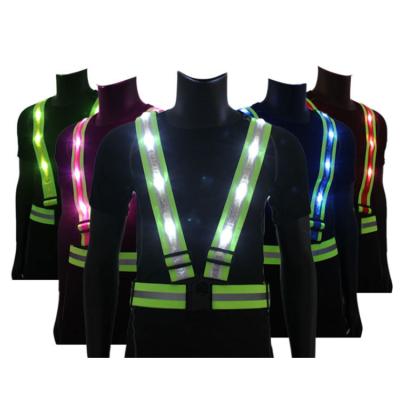 China Wholesale Customized ANT5 High Visibility PPE Logo Sport LED Safety Reflective Vest for sale