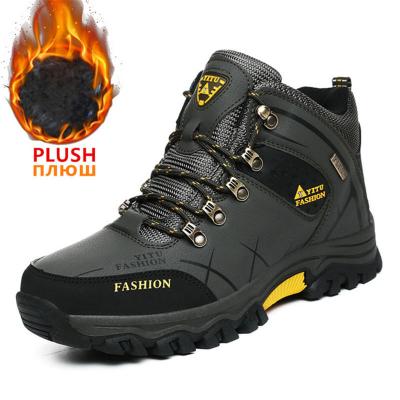 China Custom Brand Men Winter Waterproof Snow Boots Waterproof Leather Sneakers Super Warm Mens Boots Outdoor Male Hike Boots Work Shoes for sale