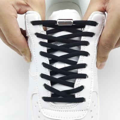 China Diamond Laces Customize Elastic No Tie Laces Semicircle Shoe Laces Sneakers Lace Quick Lazy Lock Laces Shoe Strings for sale