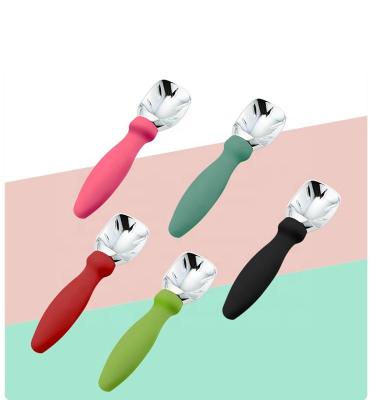 China Wholesale Ice Cream Tools Stocked Zinc Alloy Ice Cream Scoop Spoon With Non-slip PP Handle for sale