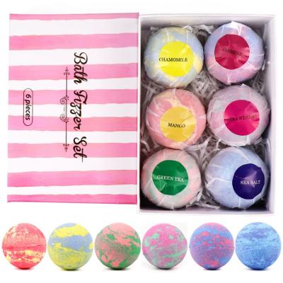 China Remove Bubble Oil OEM Colorful Natural Organic Kids Castings Fizzy Shea Butter Gift Bath Bomb Set for sale