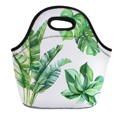 China Dropshipping Custom Portable Food Zipper Backing Waterproof Sublimation Insulated Neoprene Lunch Tote Bag for sale