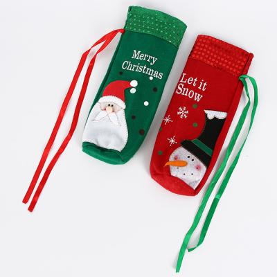 China Santa Claus Christmas Tree Insulated Red Wine Cooler Sleeve Waterproof Beer Bottle Can Holder Foam For Christmas Eve for sale