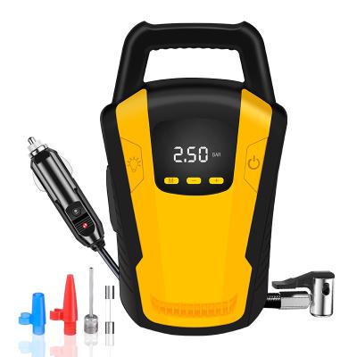 China Tire Inflator 22mm Cylinder 12V LED Flashlight Digital Display Car Wheel Air Compressor Auto Portable Electric Pump for sale