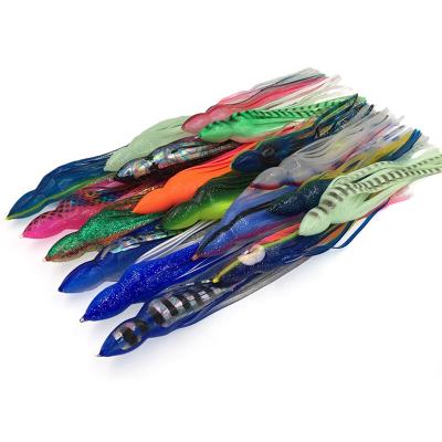 China Hot Sale 7.5in 50g Resin 50g Resin Trolling Octopus Saltwater Sea Fishing Lure Fishing Soft Squid Lure With Wings for sale