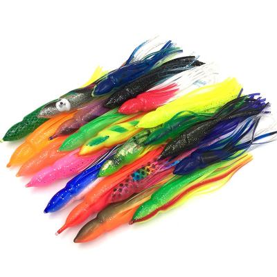 China Saltwater Sea Fishing Trolling Lure 2.5/3.5/4.5/5.5/6.5/7.5/8.5/10/12/14/16 inch Soft Octopus Tuna Saltwater Trolling Boat Sea Squid Fishing Tackle of attraction for sale