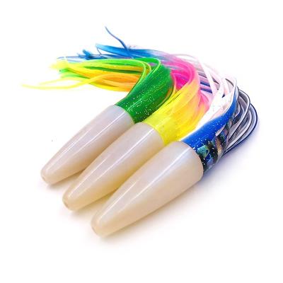 China Saltwater Sea Fishing Lure Factory Supply 9in Lure 40g Soft Trolling Groundbait Edges Rubber Squid Lure For Sale for sale