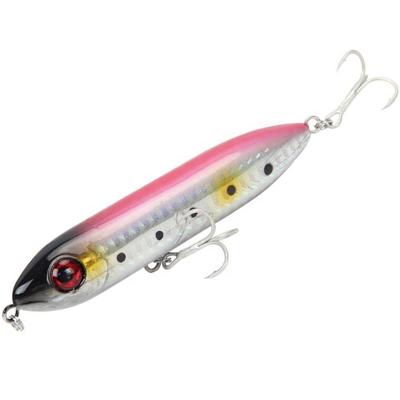 China Durable 100mm, 14g Best Selling Unpainted Pencil Fishing Lure 3D Eye Artificial Hard Floating Pencil Treble Hook Lure for sale