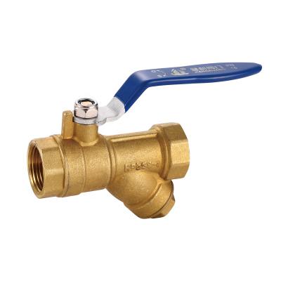 China General JC-150 High Quality 1/2 To 2 Inch Female Threaded Erector Ball Valve Y Copper Strainer With Stainless LeverHandle for sale