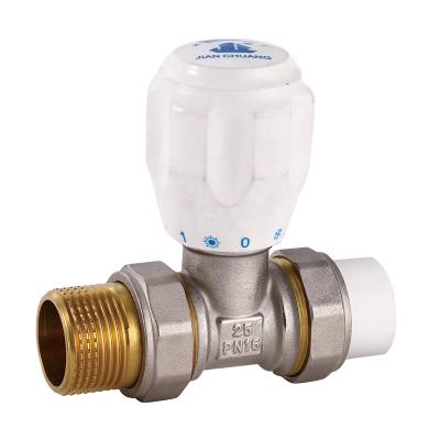 China Competitive Price PPR General Straight Thermostatic Manual White Temperature Control Valve JC-606 for sale