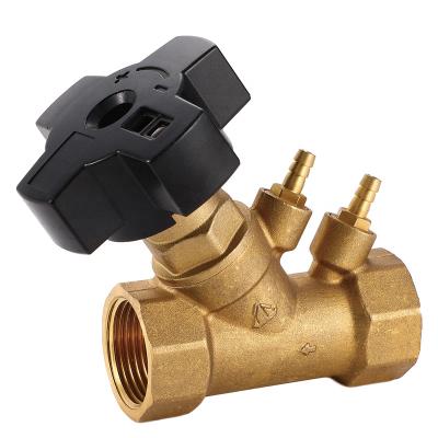 China General JC-500 female threaded brass 3-balance valve for water balancing with black wheel for sale