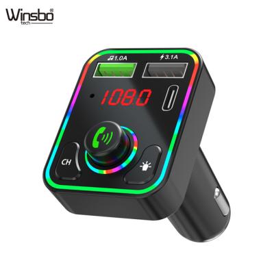 China USB Car Charging Audio Wireless MP3 Fm Transmitter For Car OEM Handsfree Colors Led Backlit Blue Tooth Adapter for sale