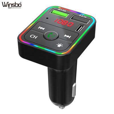 China Factory wholesale Fm stereo transmitter for car 7 color led backlit Handfree call mp3 player for sale