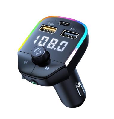 China Digital LED Display New Arrival Fm Transmitter 2022 For Car QC 3.0 Led Backlit Hands Free Car Kit Blue Tooth Adapter Mp3 Player for sale