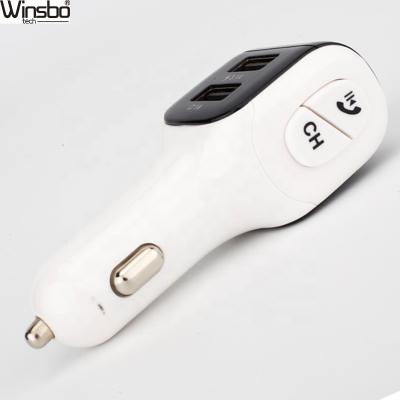 China Stereo Different Color BT Car Kit Fm Transmitter With USB Portable Handsfree Charger for sale