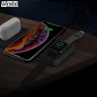 China Fast Wireless Tablet Charger Stand 3 in 1 Wireless Charging Station Dock Compatible with for SmartWatch, Airpod, Smart Phone for sale