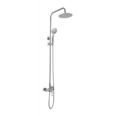 China With Sliding Bar Cheap Warm Wall Exposed Water-saving Brass Bathroom Shower Set With Thermostatic Shower Mixer for sale