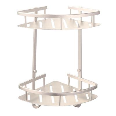 China KEDAH Durable / Fashion / Economical Aluminum Rose Gold Bathroom Corner Shower Caddy Shelf 2 Tier Storage Rack for sale