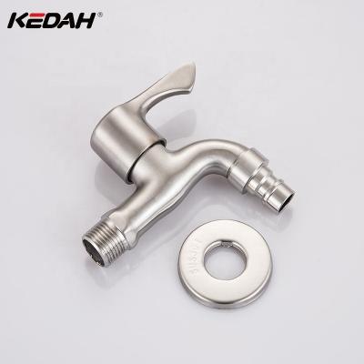 China Garden Bibcock Stainless Steel 1/2 Washing Machine Bib Cock Basin Lead Free Cold Water Outdoor Faucet for sale