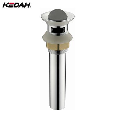 China Anti-odor KEDAH Sanitary Chrome Bathroom Sink Drain Brass Click Basin Drain for sale