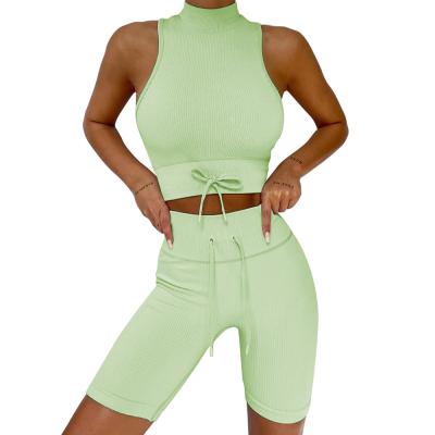 China 2021 Custom Anti-Static Yoga Set Yoga Set Sports Gym Women Fitness Women Yoga Set 2 Piece Vest Women Yoga Set for sale