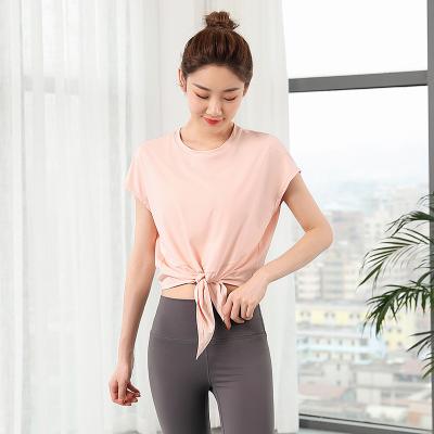 China New Breathable Sports Wear Slim-fitting Quick-Drying Sports Gym Clothing Short Sleeve Fitness Yoga Wear for sale