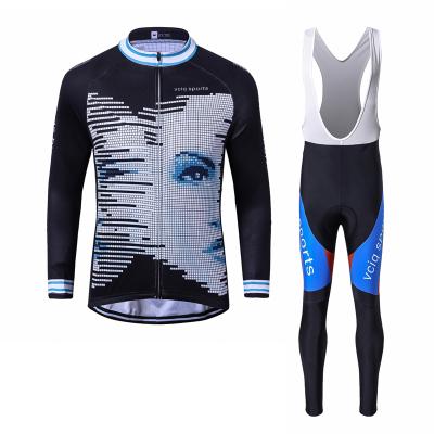 China Wholesale Breathable Winter Warm Long Sleeve Cycling Wear Tank Top And Bib Pants Sets Mountainbike Cycling Wear for sale