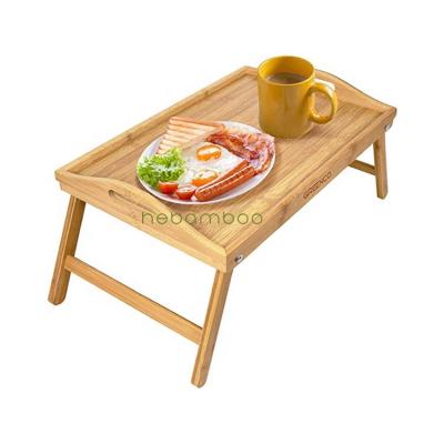 China Leg Can Be Removed Wooden Home Supplies Bamboo Breakfast Serving Tray With Folding Legs for sale